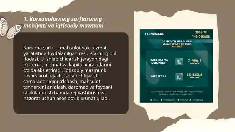 Korxonalarning sarflari ularning mohiyati, strukturasi va tasnifi 3