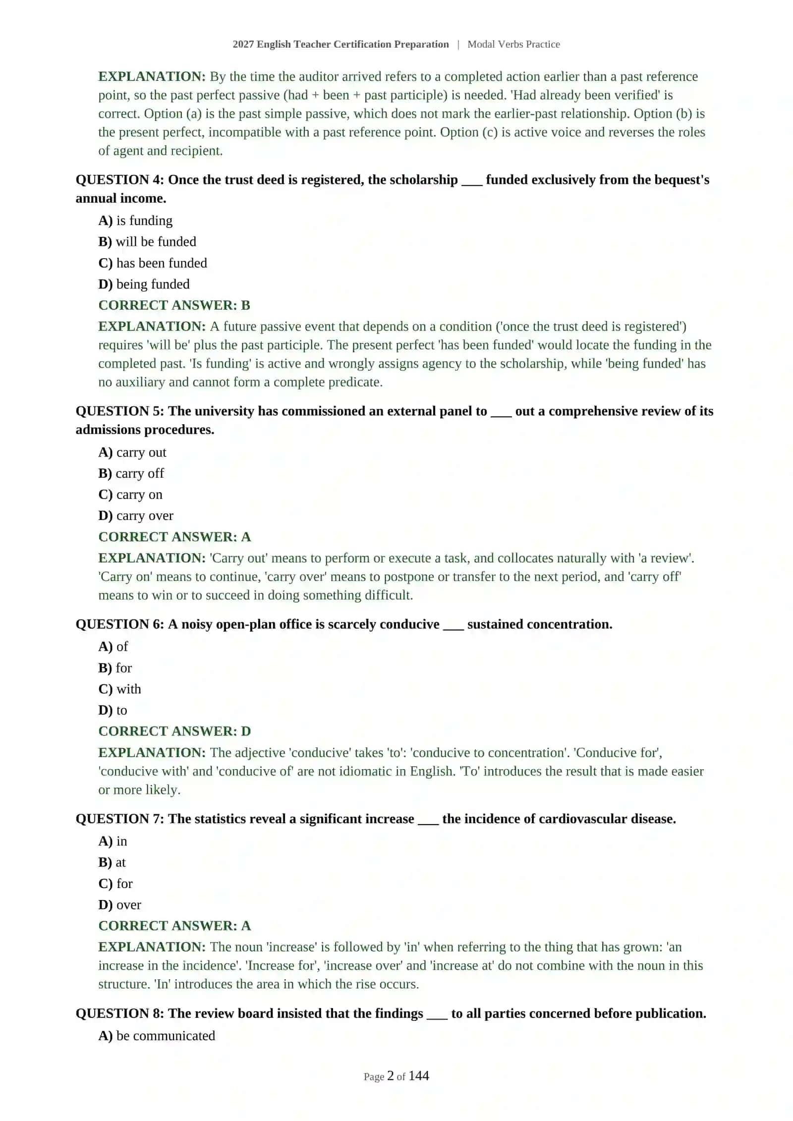 Modal Verbs Practice for English Teacher Certification Preparation 3