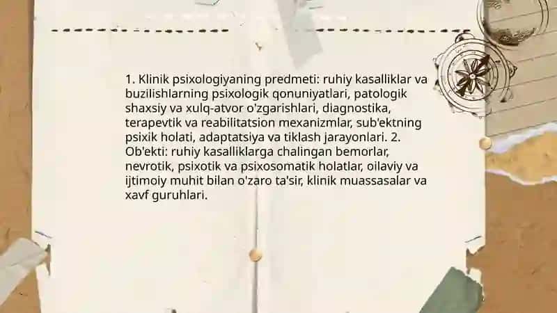 Klinik psixologiyaning predmeti maqsadi va vazifalari 3