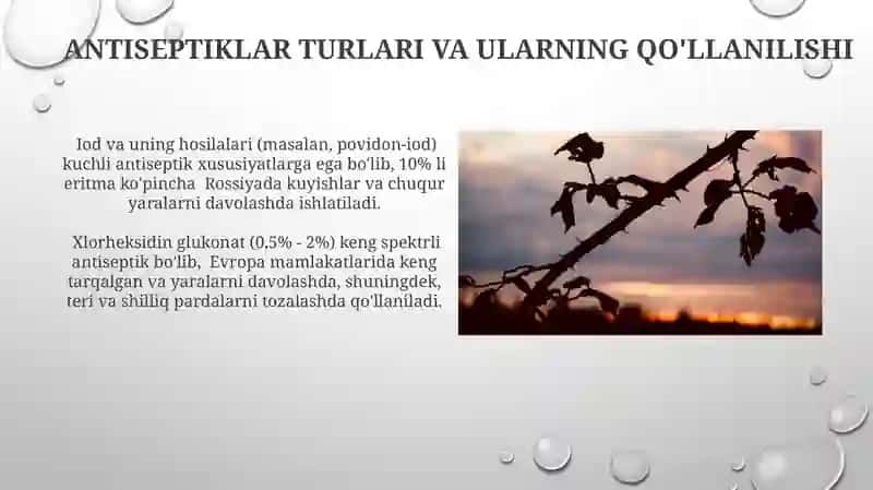 Aseptik va antiseptik tushunchasi. Operasion maydon aseptikasi 3