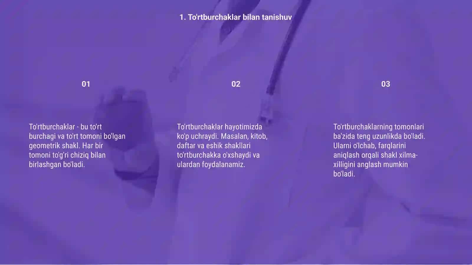 1-sinf Matematika to'rtburchaklar 3