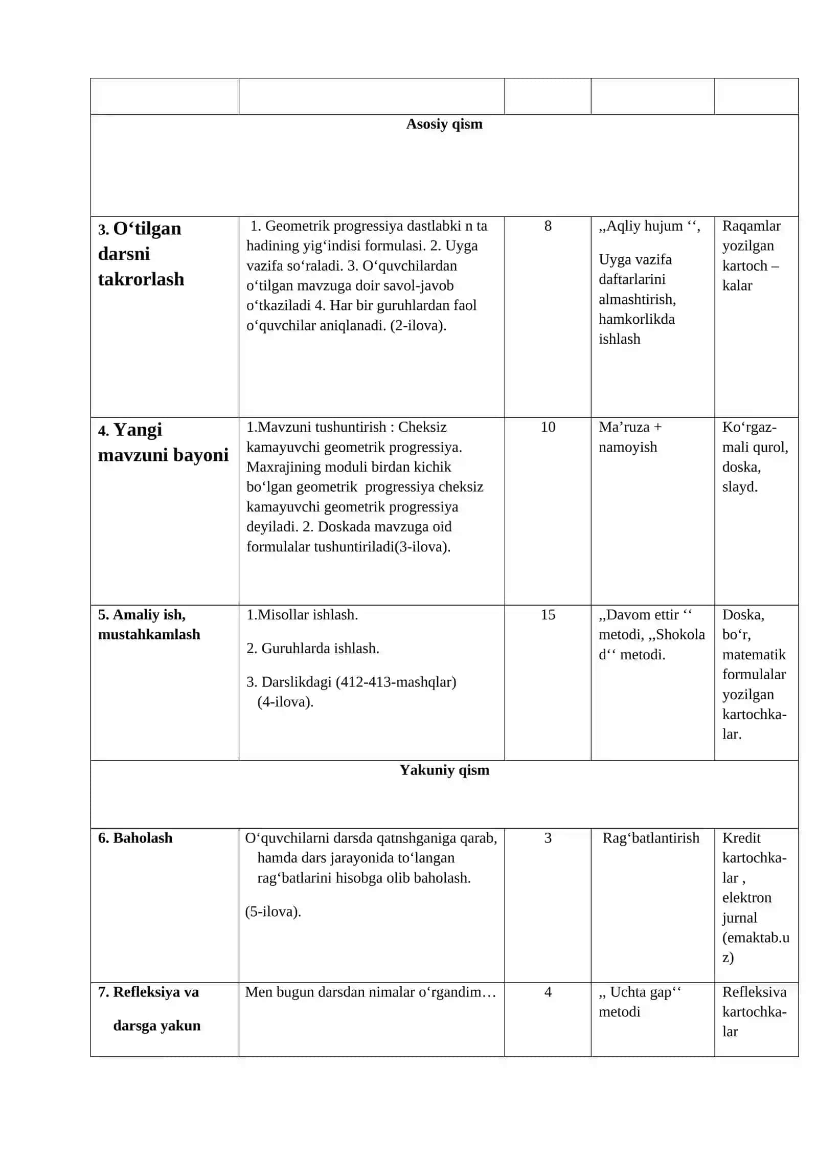 Cheksiz kamayuvchi geometrik progressiya (9-sinf) 3