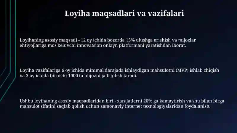 Internet texnologiyalaridan foydalanib amaliy strategiya loyihasi 3