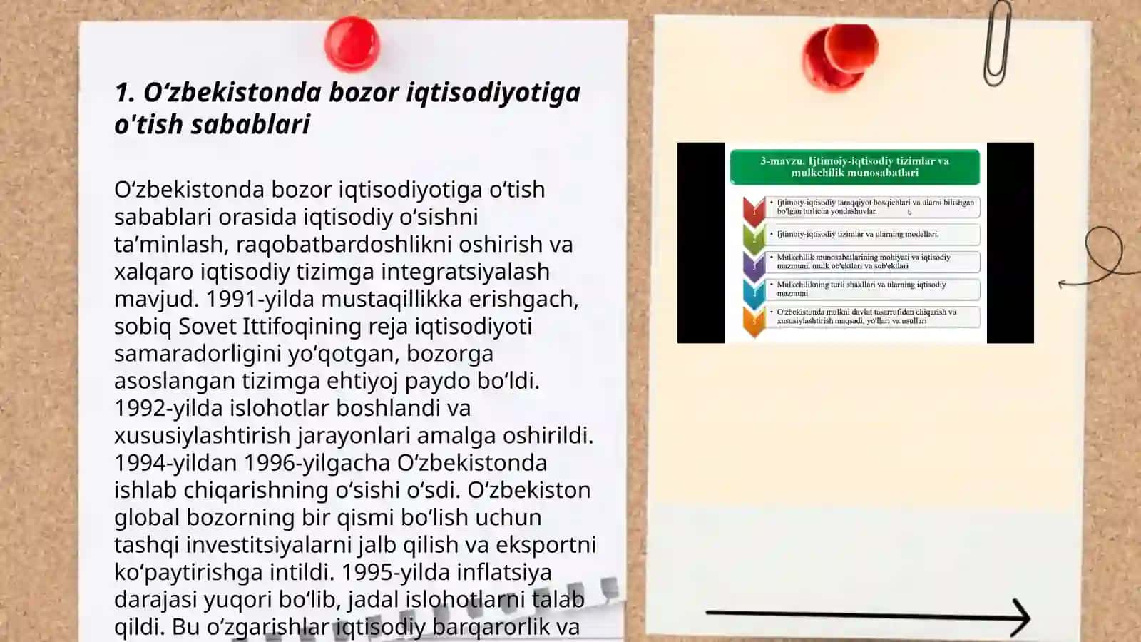 Oʻzbekistonda bozor iqtisodiyotiga oʻtishning zaruriyati va bozor iqtisodiyotining hozirgi holati 3