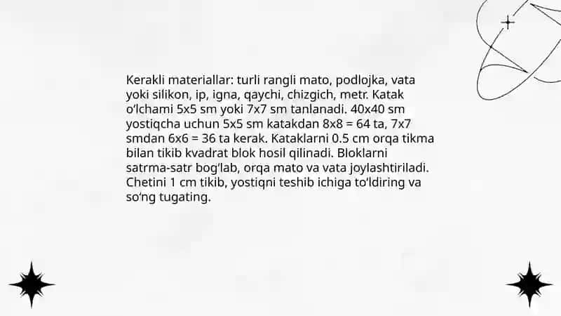 Kataklar bo'yicha yasash 3