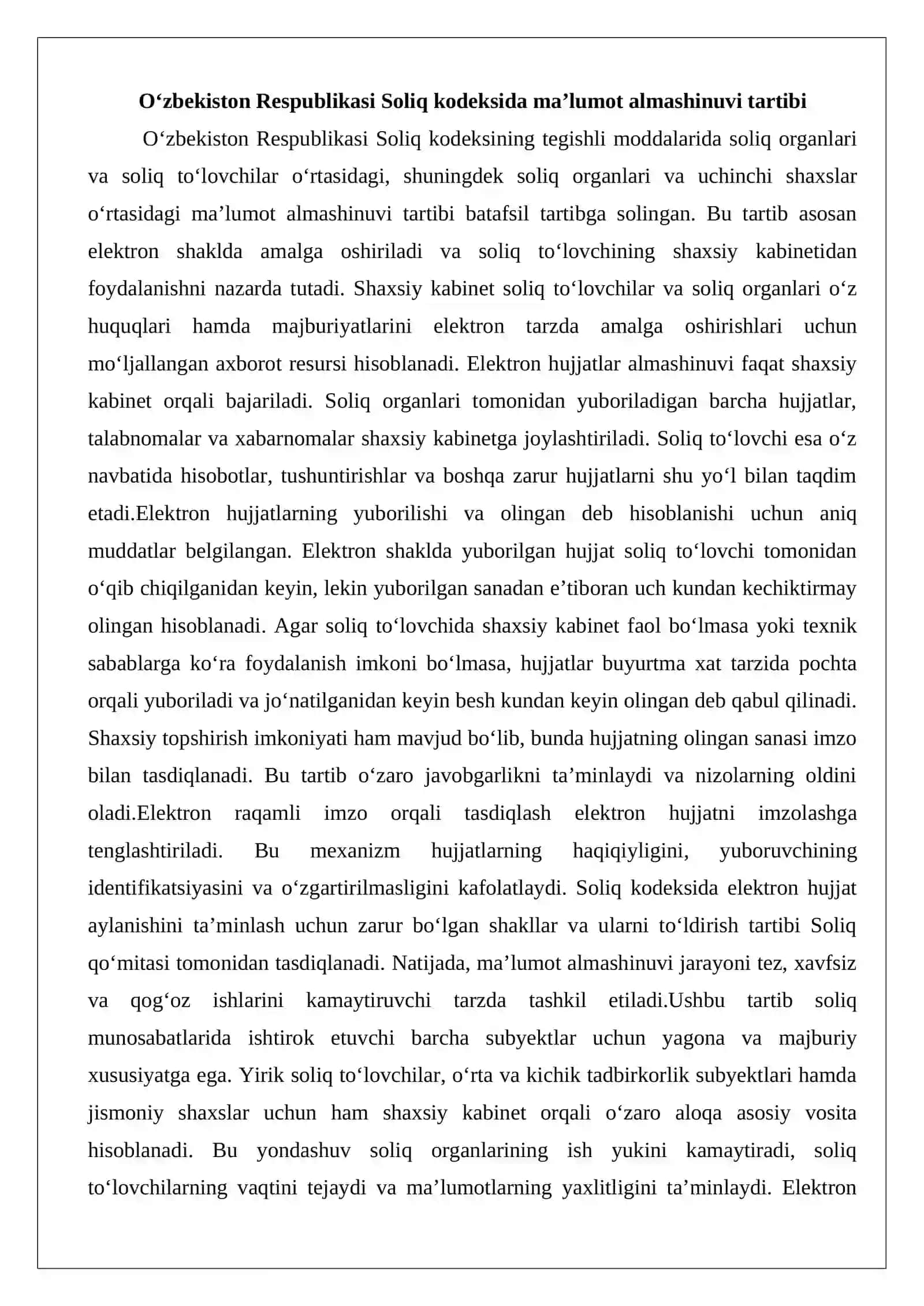 Soliq organlariga ma’lumotlar taqdim etuvchi organlar, muassasalar va tashkilotlar 3