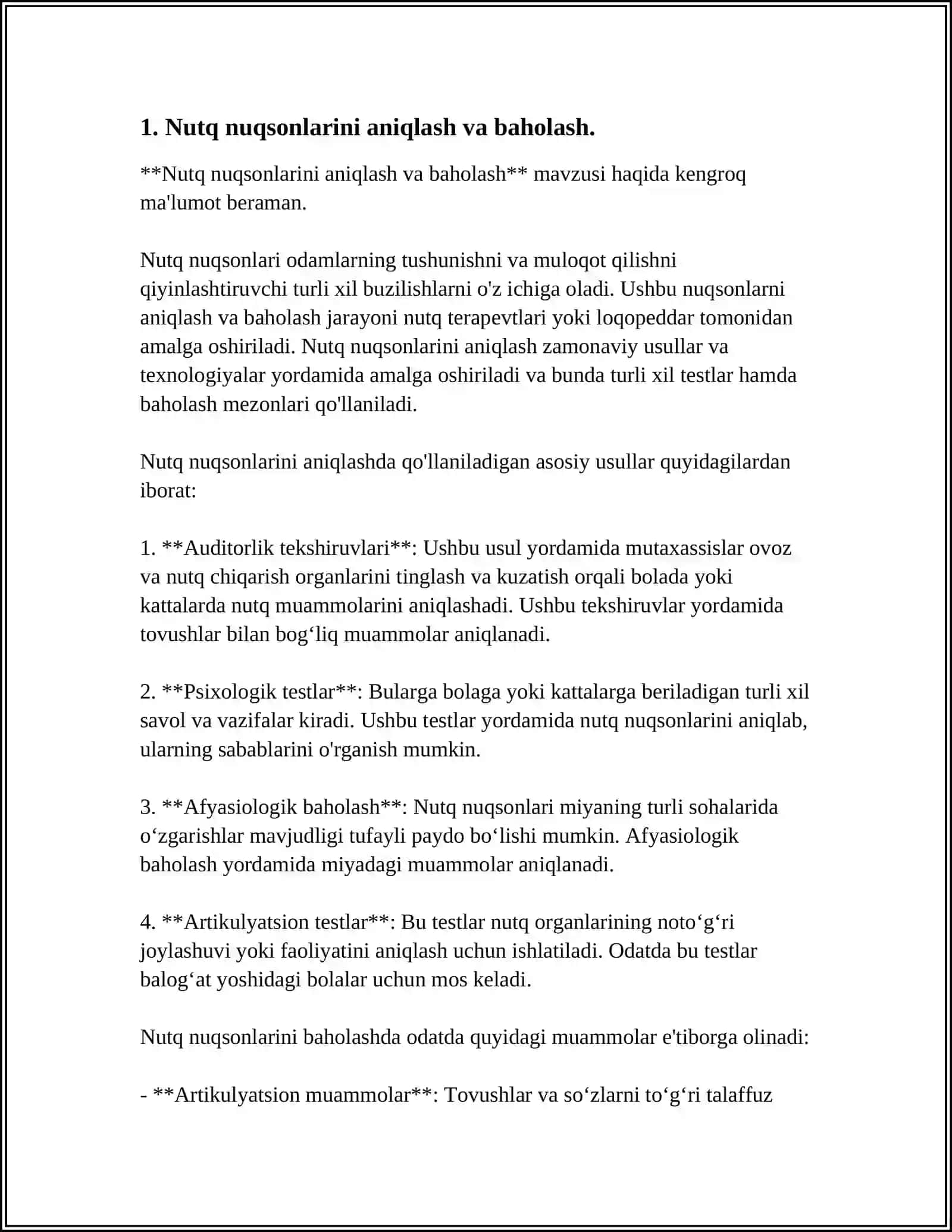 MAKTABGACHA YOSHDAGI DUDUQLANUVCHI BOLA NUTQINI TO’G’IRLASH VA SHAXSINI TARBIYALASH BO’YICHA LOGOPEDIK ISHNING ASOSIY YO’NISHLARI 3