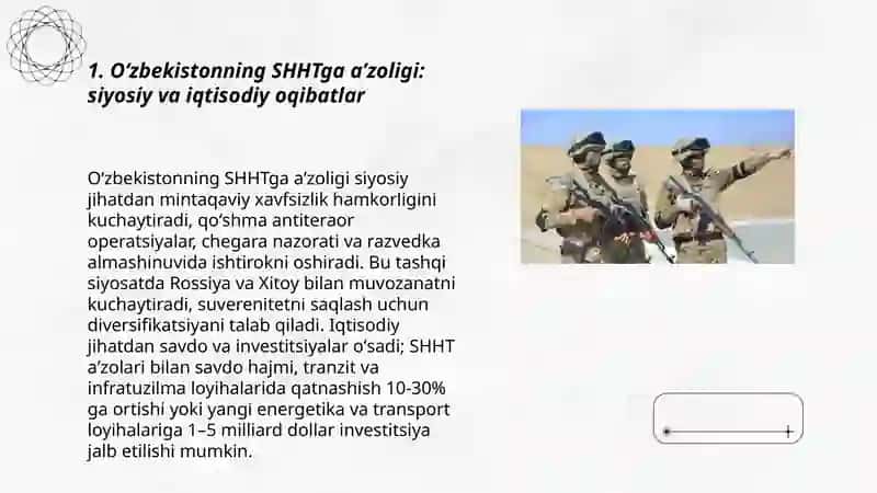 Oʻzbekistonning SHHT MDH AQSH munosabatlari 3