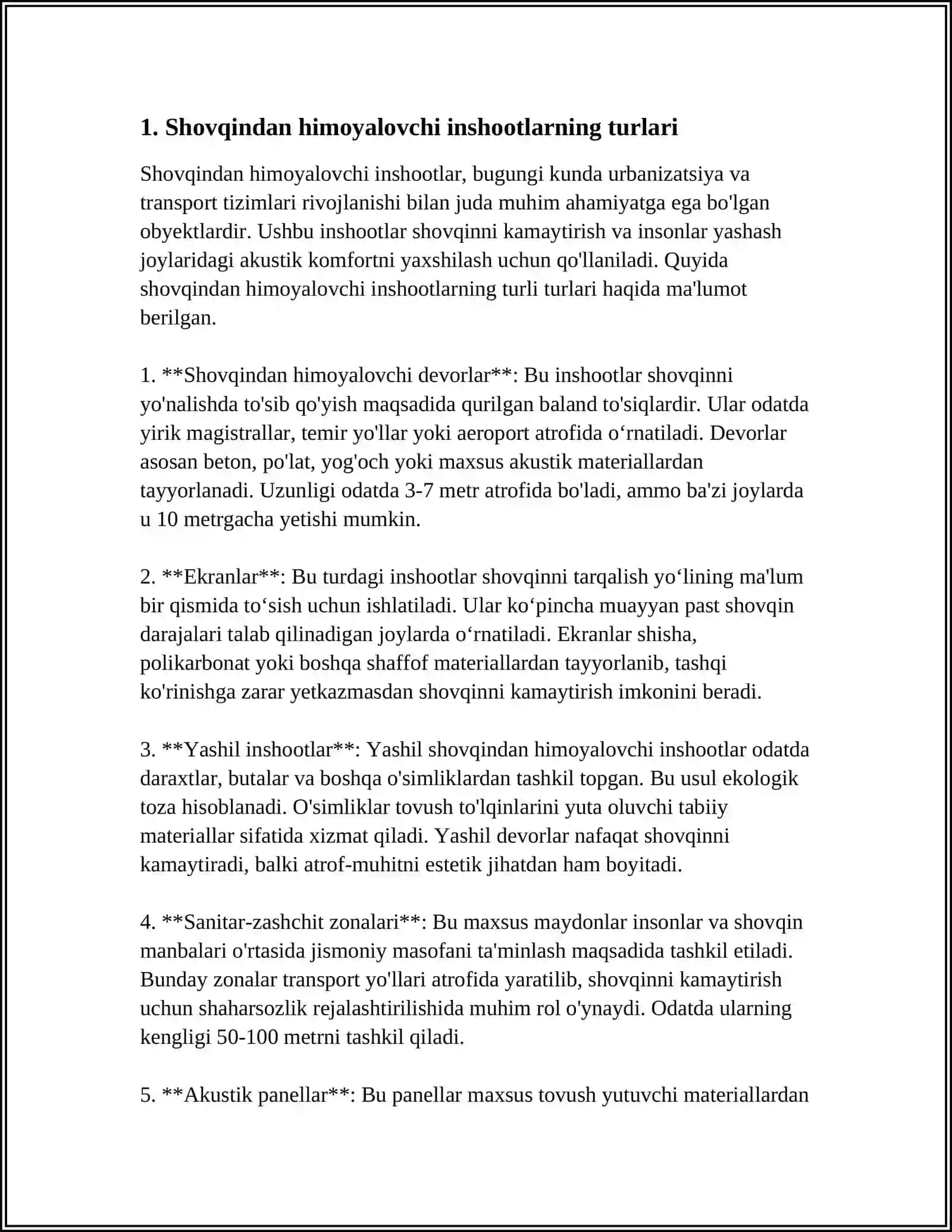 SHOVQINDAN HIMOYALOVCHI INSHOOTLARNING ME'MORIY-LANDSHAFT VA ESTETIK XUSUSIYATLARI 3