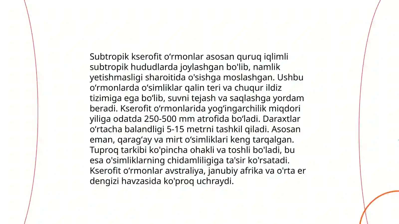 Subtropik kserofit - oʻrmon oblasti tuprqolari 3