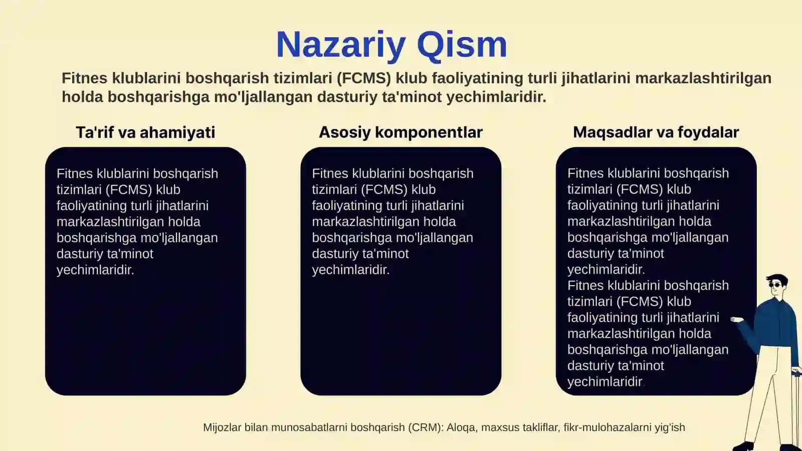 Fitnessklubi uchun a'zolar monitoring tizimi 3