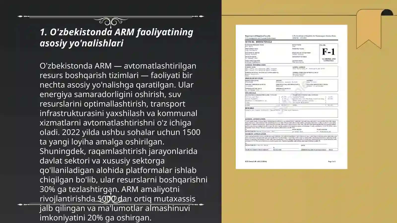 O'zbekistonda soha adabiyotlari boyicha biblografik faoliyatining tashkil qilinishida oliy talim ARM orni 3