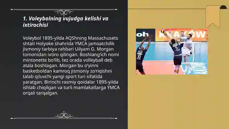 Voleybolning vujudga kelishi, jahonda vaO‘zbekistonda rivojlanish tarixi 3