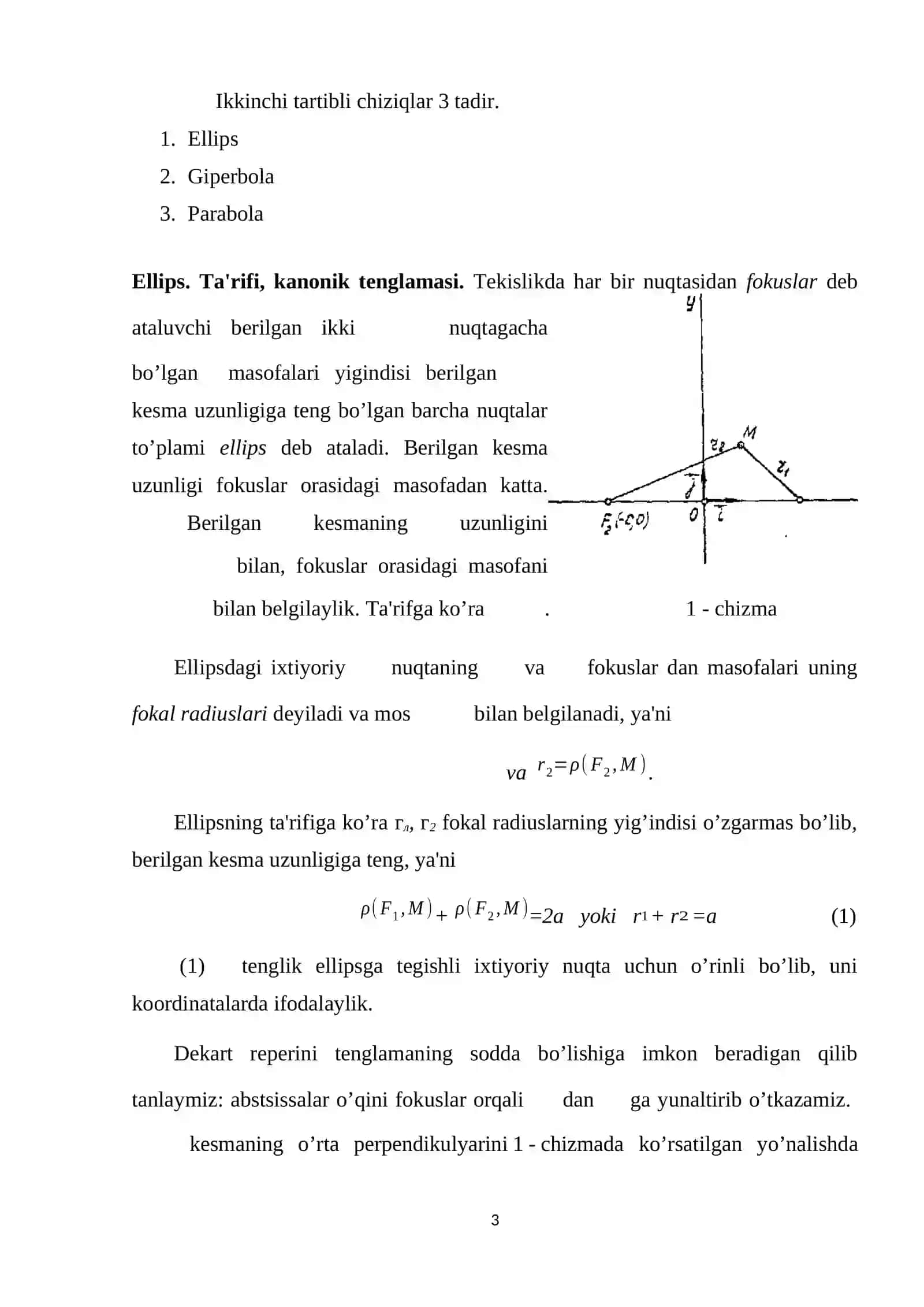 Ikkinchi tartibli chiziqlarning qutb koordinatalardagi tenglamalari 3