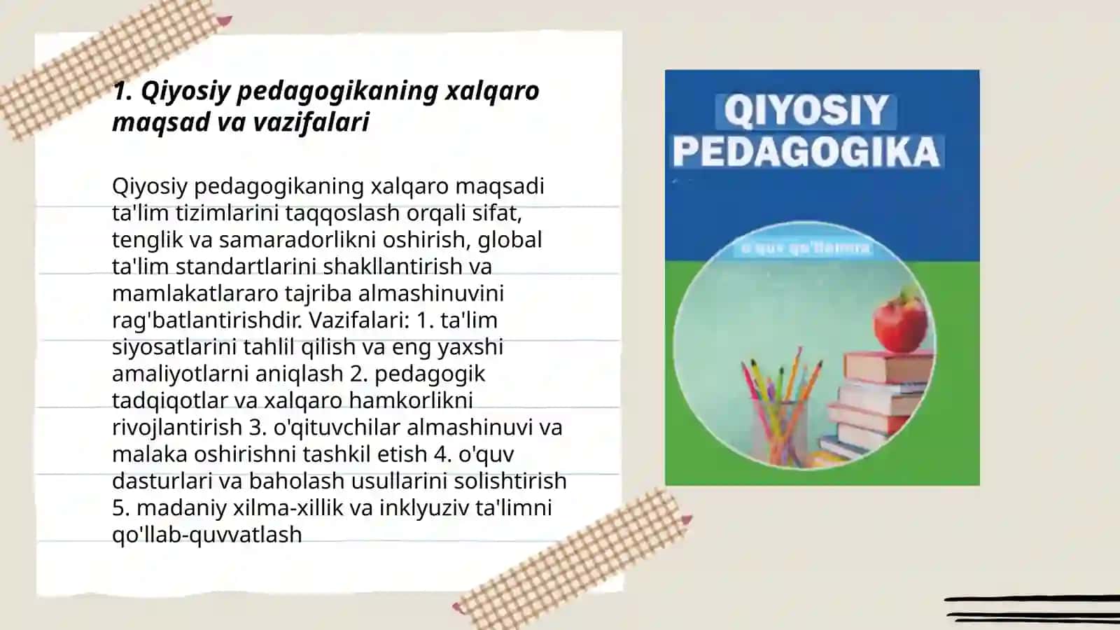 Qiyosiy pedagogikani xalqaro vazifari 3