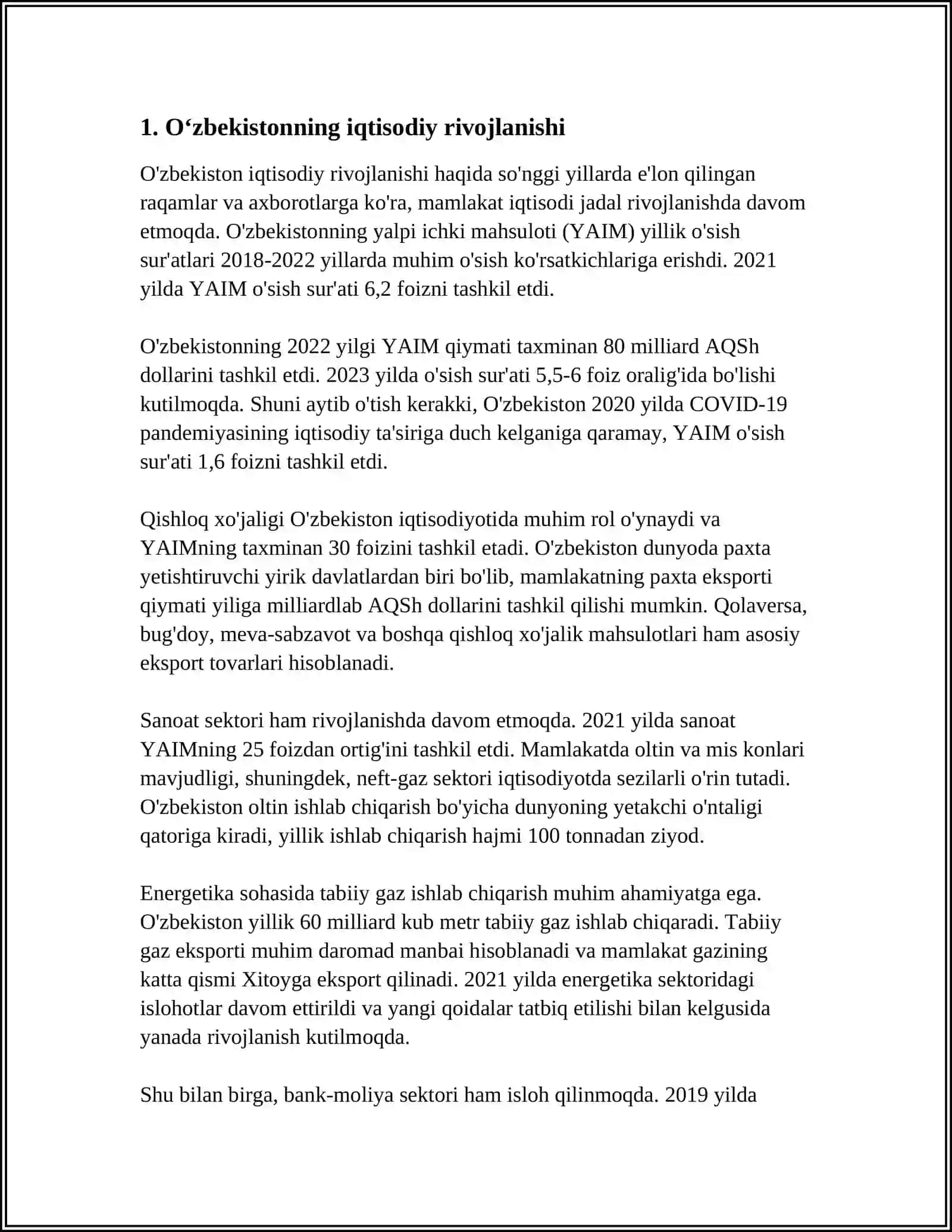 O'ZBEKISTON KELAJAGI 3