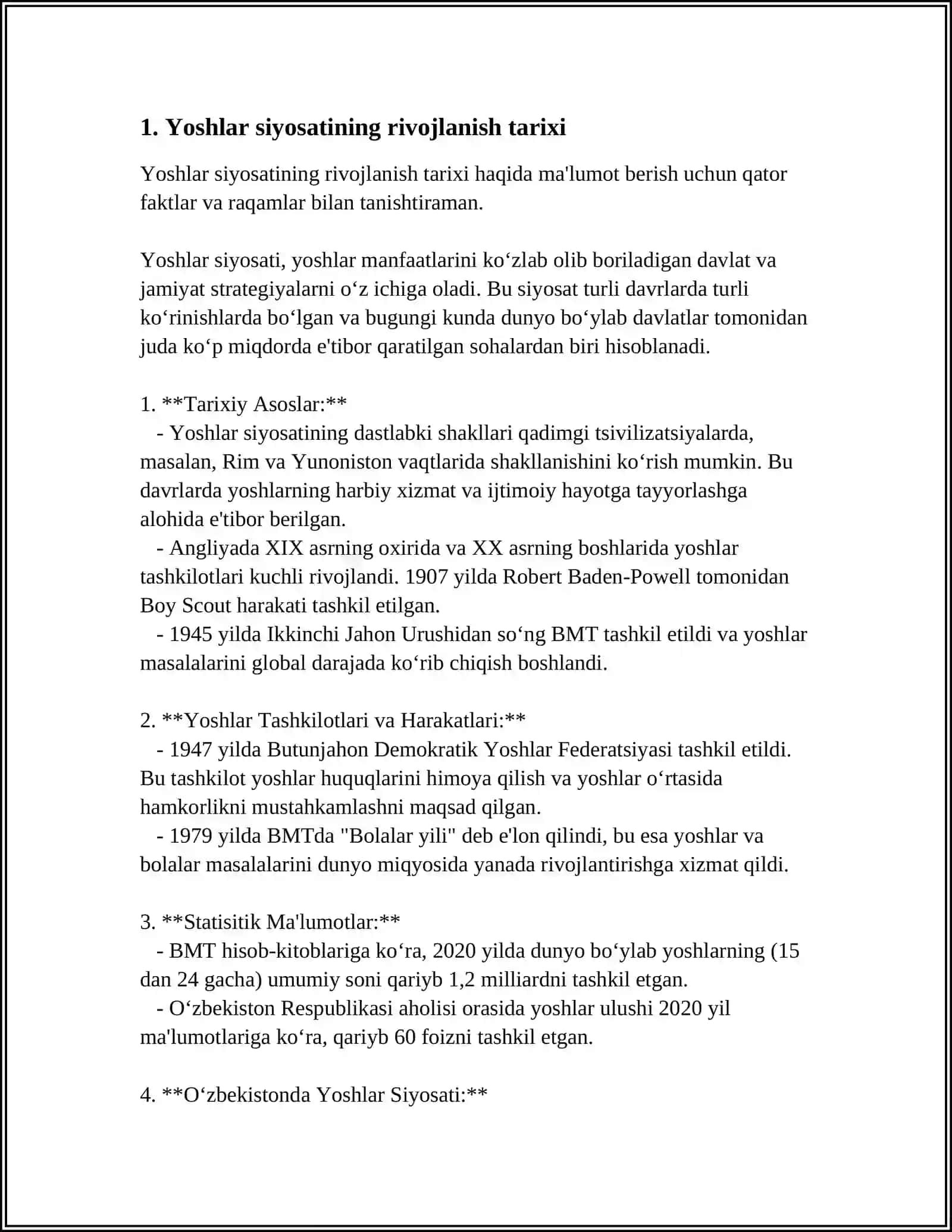YOSHLARNI QOʻLLAB -QUVVATLASH DA DAVLAT SIYOSATINING AHAMIYATI 3