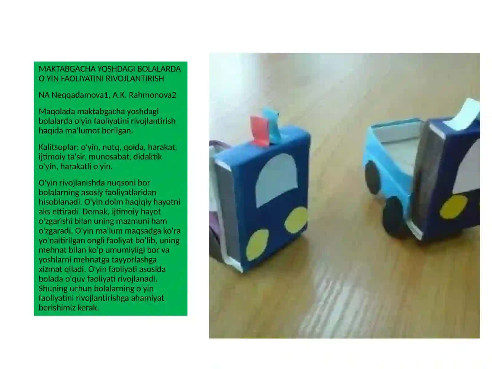 MAKTABGACHA YOSHDAGI BOLALARDA O YIN FAOLIYATINI RIVOJLANTIRISH 3