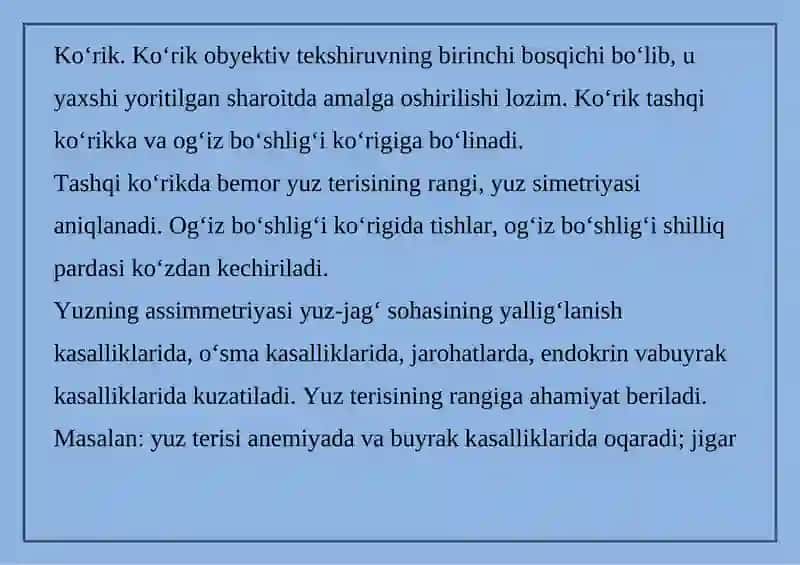 YUZ VA JAĞ SOXASINING YALIGLANISH KASALLIGI 3