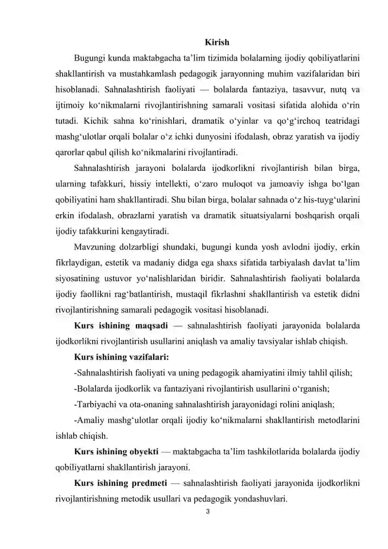 Sahnalashtirish faoliyati jarayonida bolalarda ijodkorlikni rivojlantirish usullari. 3