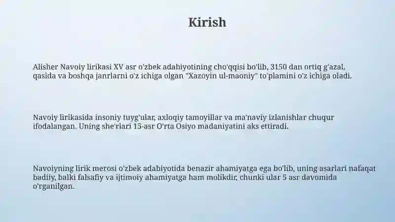 Navoiy lirikasi 3