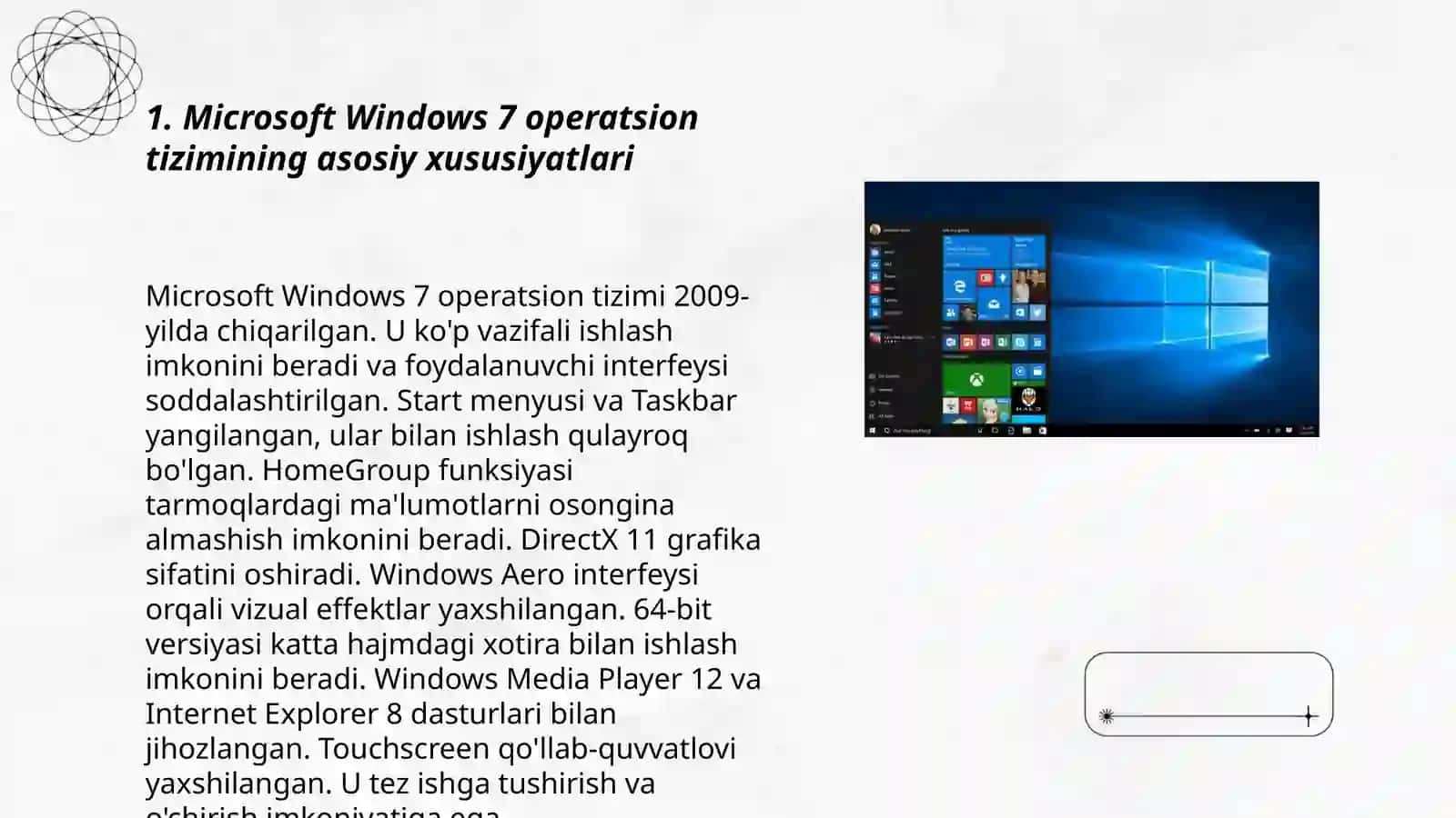 Microsoft Windows 7,8,10 operatsion tizimlari 3