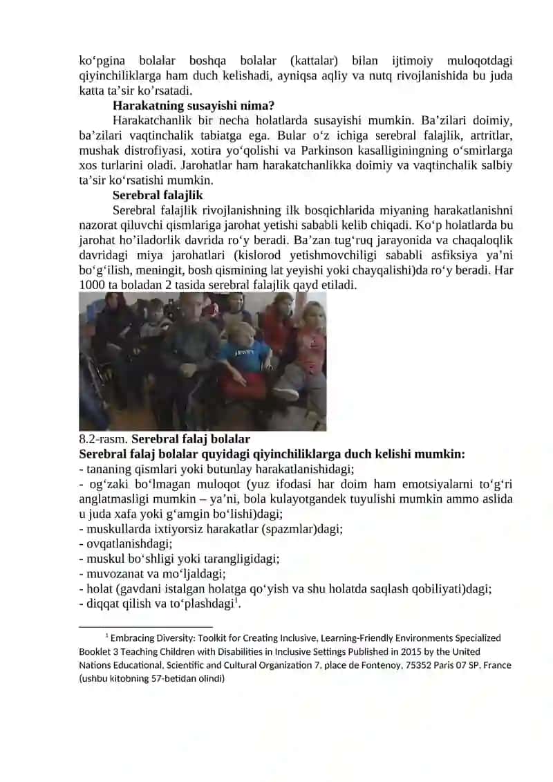Tayanch-harakat a’zolarida nuqsoni bo‘lgan bolalarni inklyuziv ta’lim sharoitida o‘qitish va tarbiyalash 3