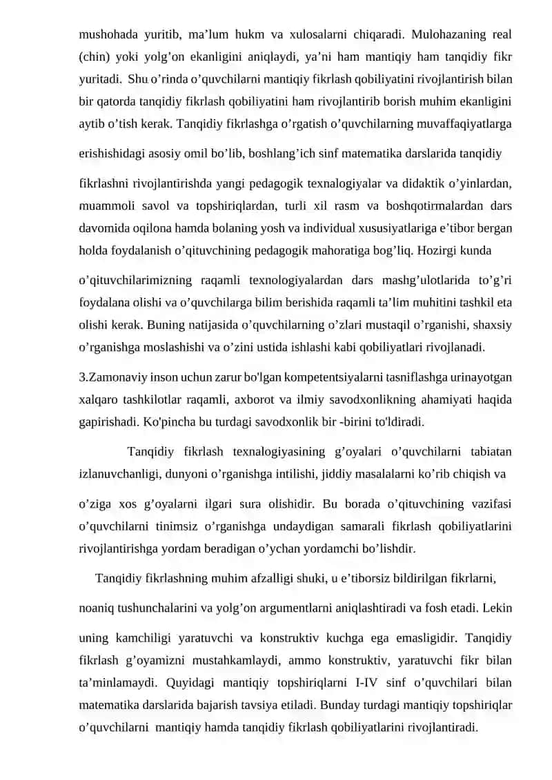 Boshlang‘ich sinf matematika darslarida mantiqiy fikrlashni rivojlantirish 3