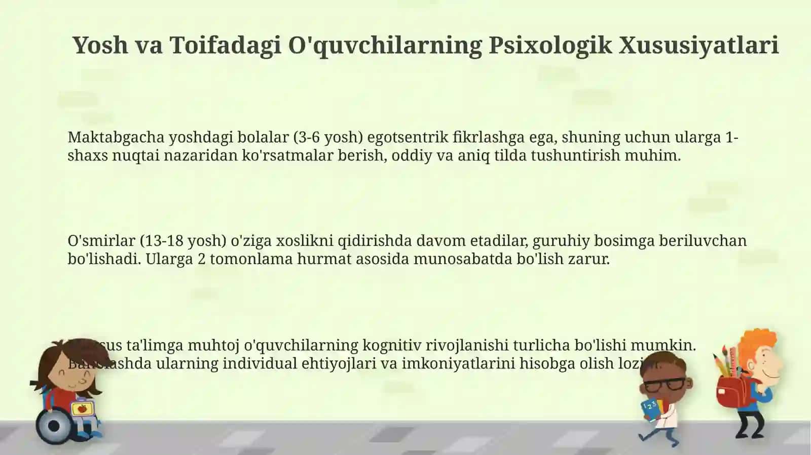 Yosh va Toifadagi O'quvchilarning Psixologik Xususiyatlari 3