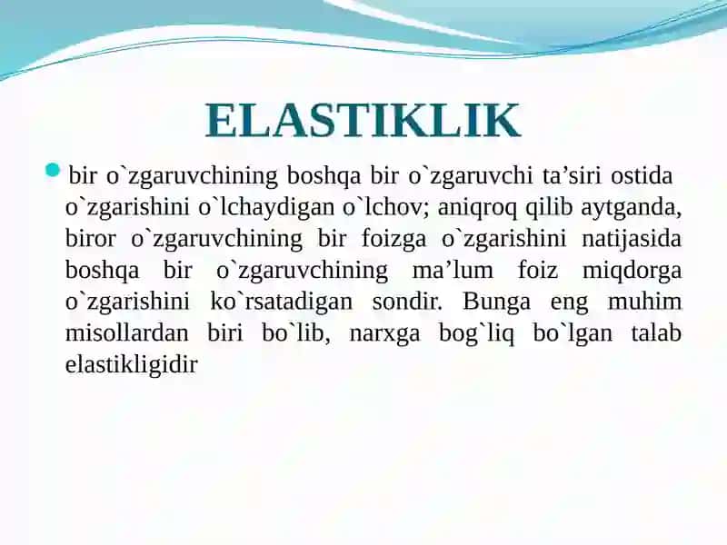 Talab va taklif elastikligi 3