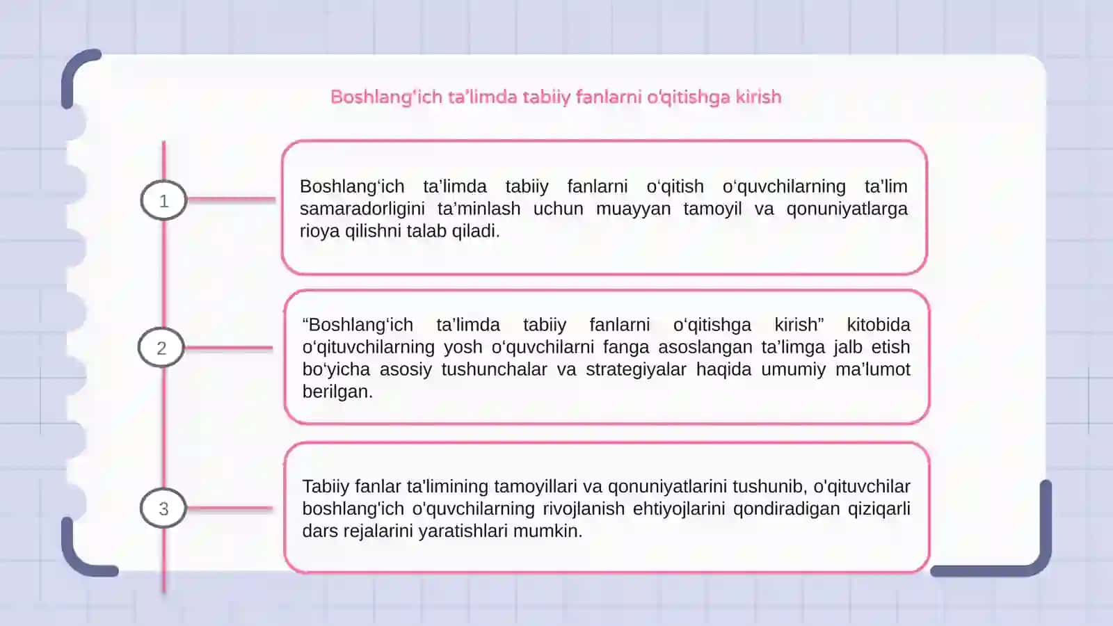 Boshlangich ta'limda tabiiy fanlarni o'qitish tamoyillari va qonuniyatlari 3