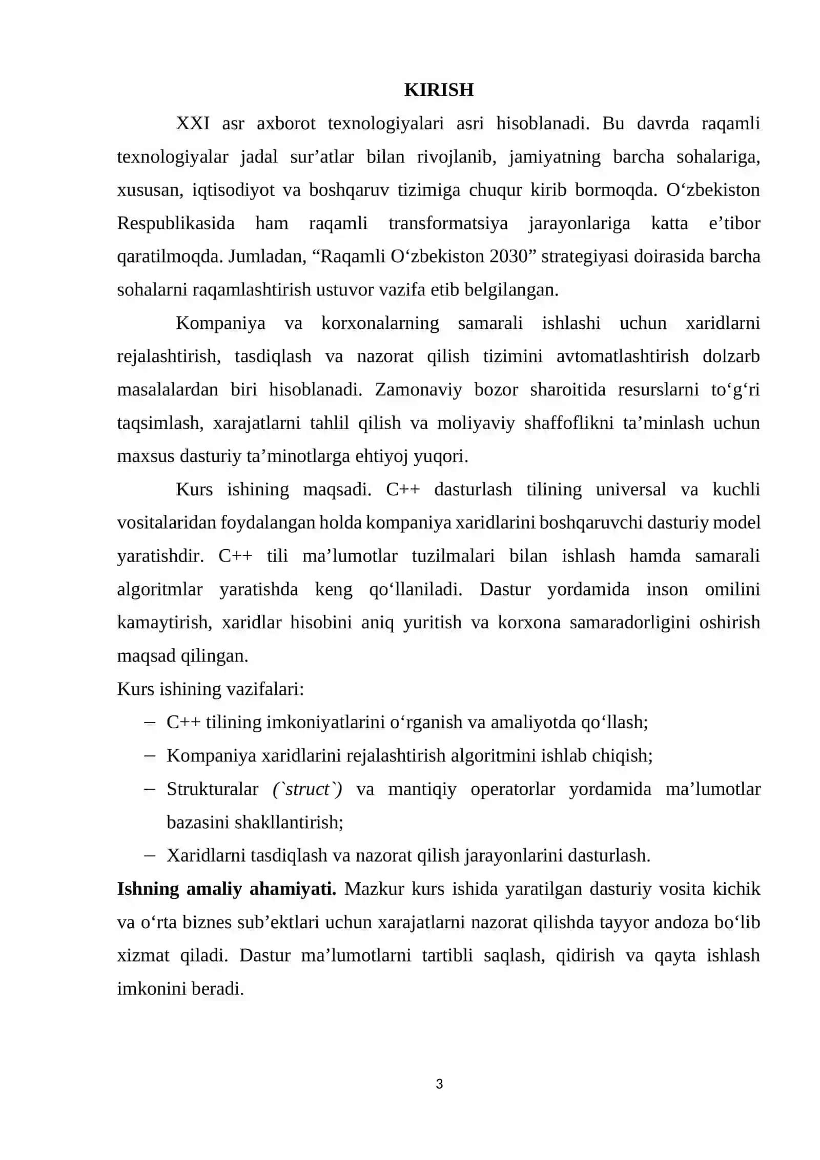 Kompaniya xaridlarini rejalashtirish, tasdiqlash va nazorat qilish dasturini yaratish 3