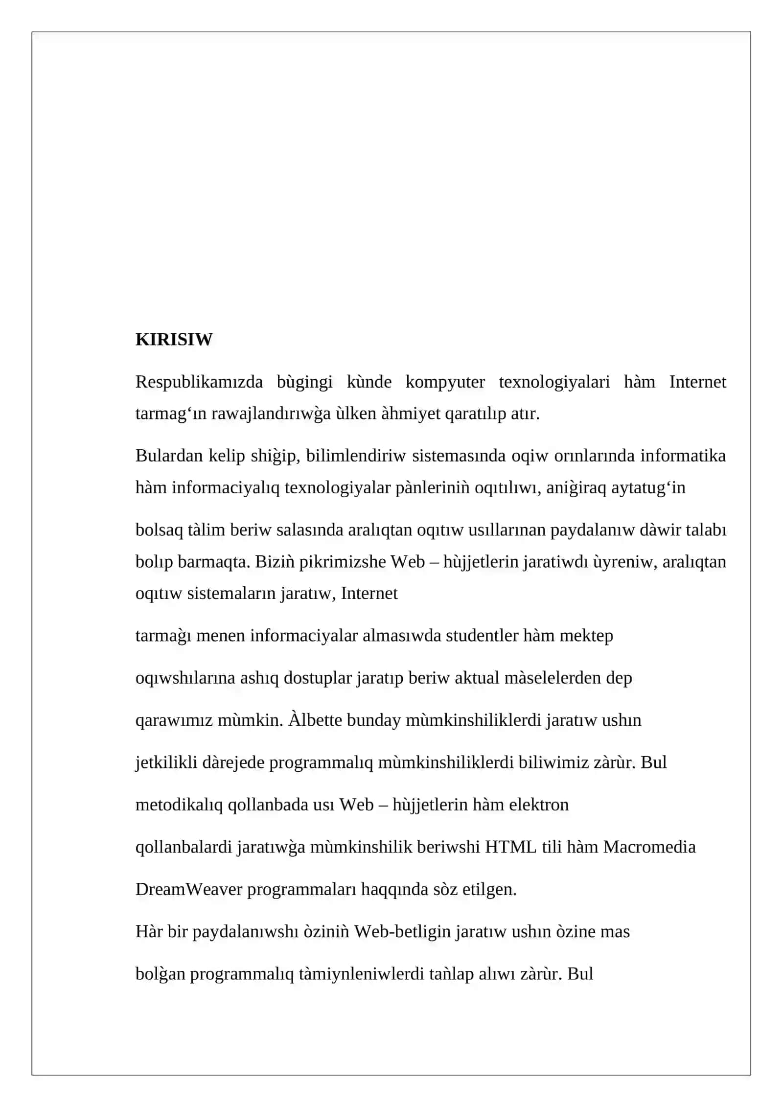 Adobe Dreamweaver dasturi jarayonida vizual ta'rizda veb-saytlarni yaratish 3