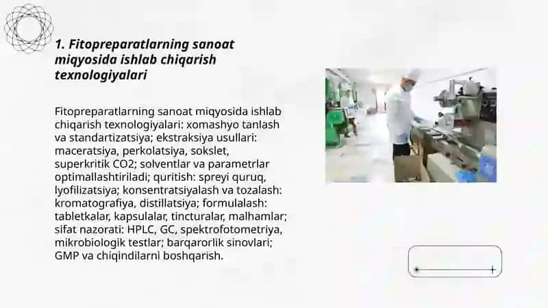 Fitopreparatlarning sanoat miqyosida ishlab chiqarish texnologiyalari 3