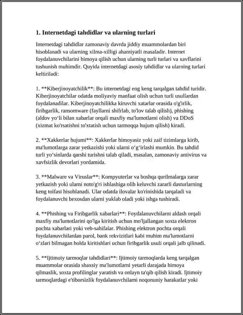 INTERNETDAGI TAHDIDLARDAN HIMOYALASH 3
