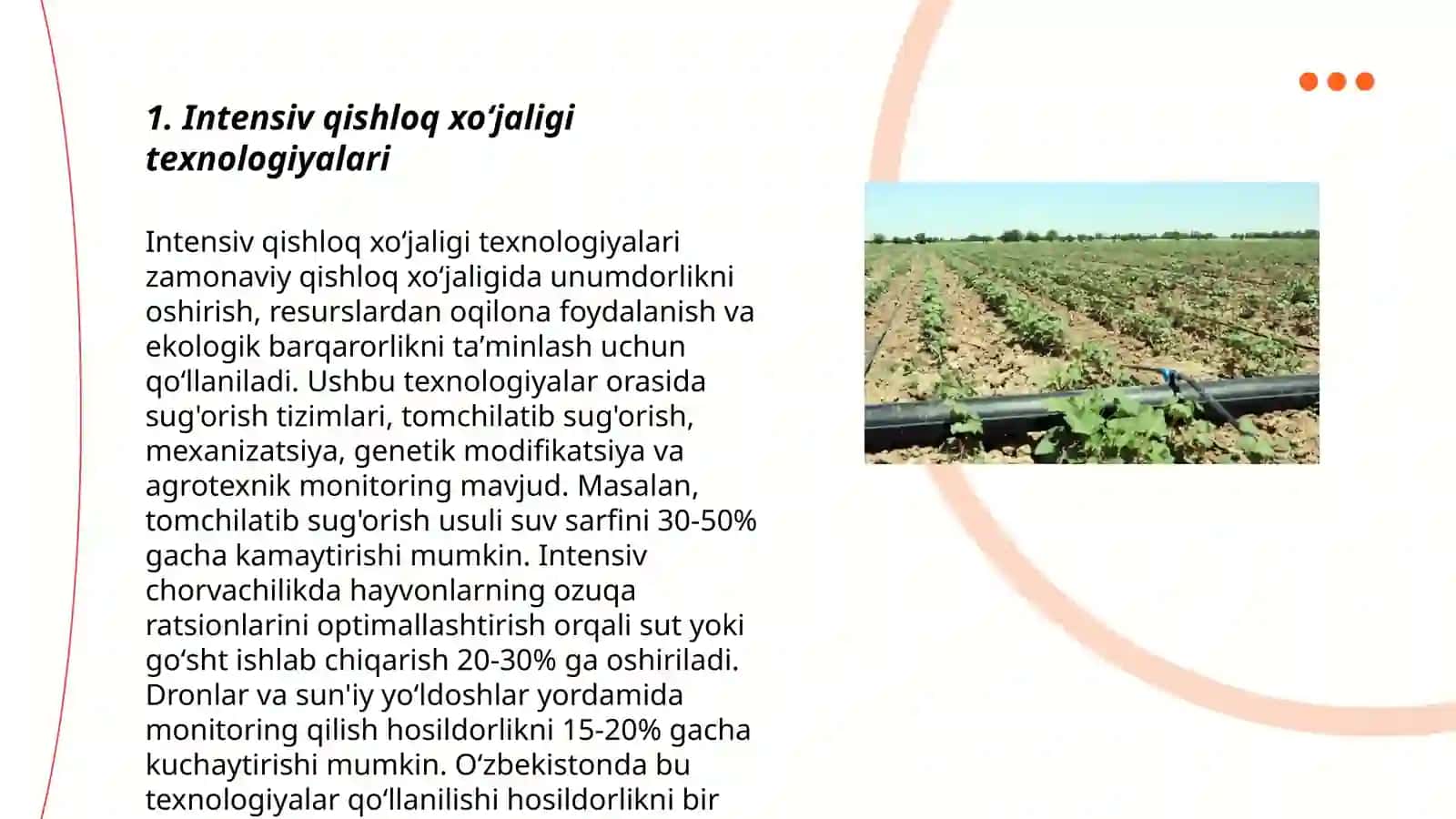 Qishloq xoʻjaligi intensiv va ekistensiv tahlili 3
