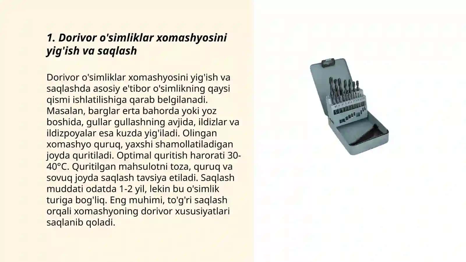 Dorivor o'simlik xomashyolarini qadoqlash usullari.(yer ustki qismlari )tayyorlash usullari 3