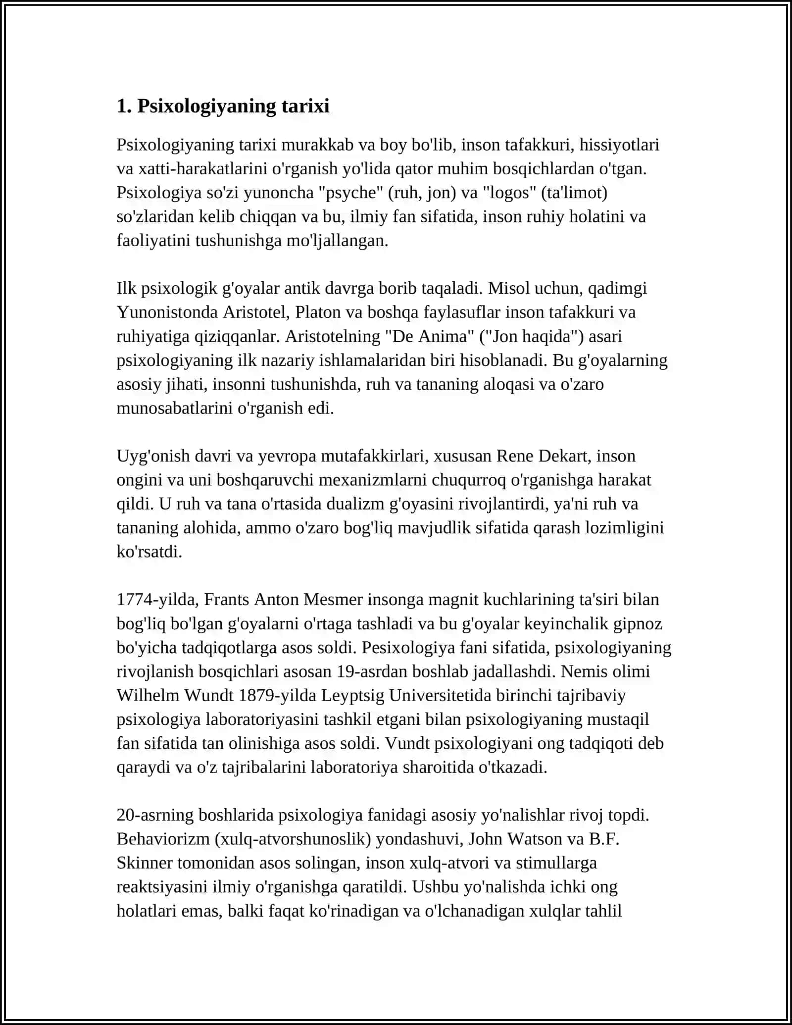 PISIXOLOGIYANI KELIB CHIQISHI 3