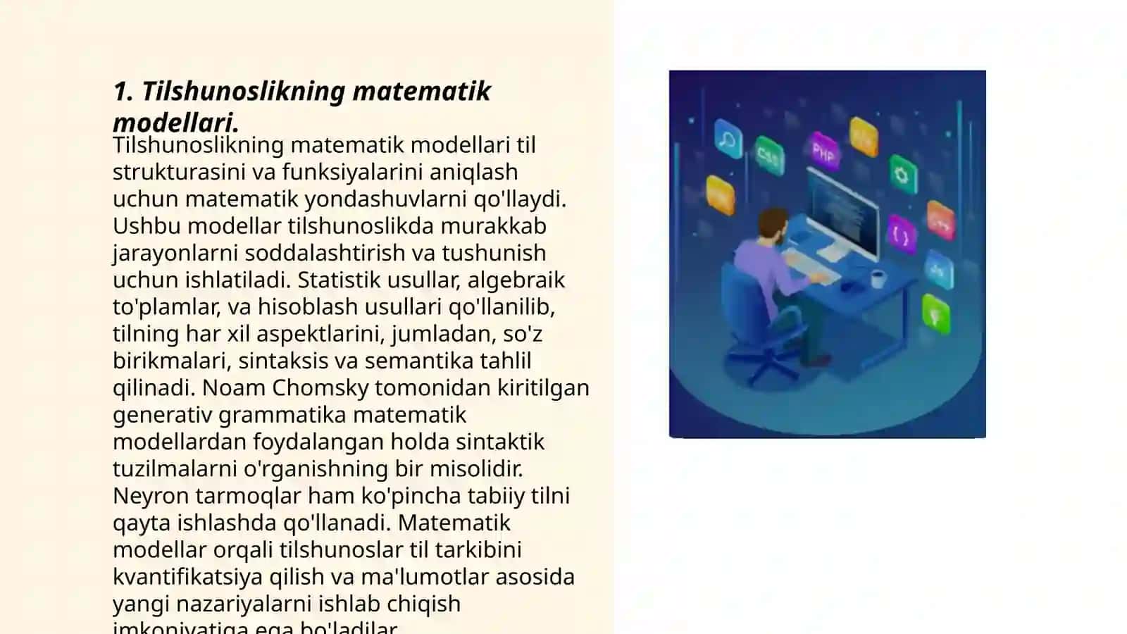 Tilshunoslikning matematik modellari 3