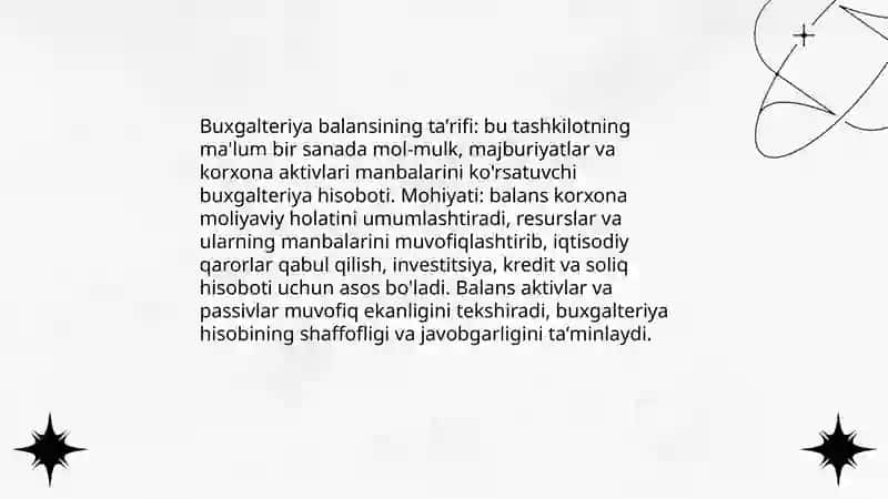 Buxgalteriya balansining taʼrifi va mohiyati 3