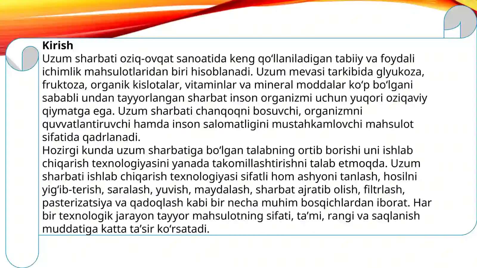 Uzum sharbati ishlab chiqarish texnalogiyasi 3