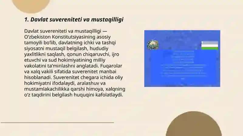 Oʻzbekiston Respublikasi Konstitutsiyasining asosiy tamoyillari 3