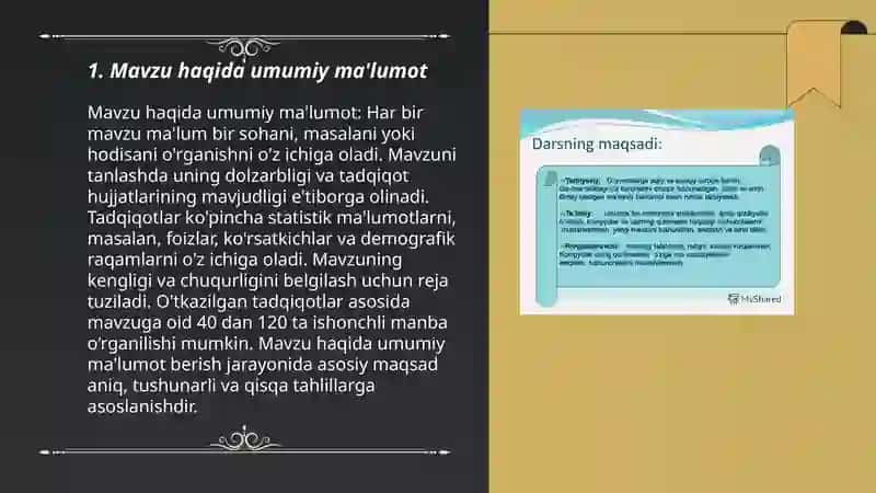 Mavzu boʻyicha rasmiy axborot tayyorlash 3
