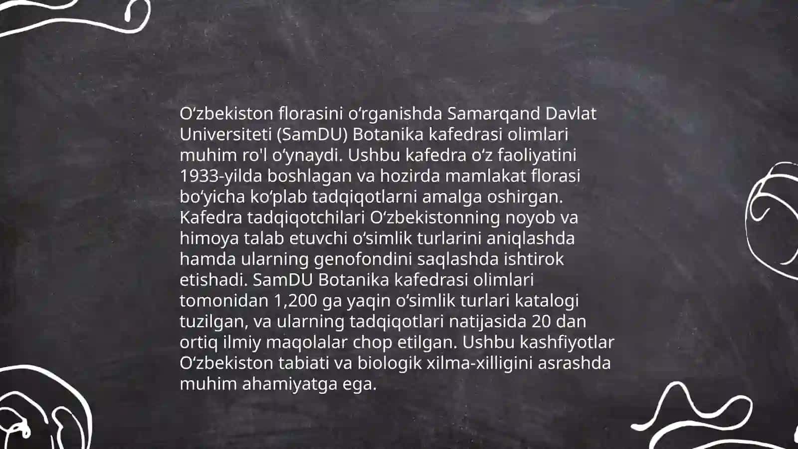 O‘zbekiston florasini o‘rganishda SamDU Batanika kafedrasi olimlarining hissalari Madaniy dorivor o‘simliklarni kelib chiqishi 3