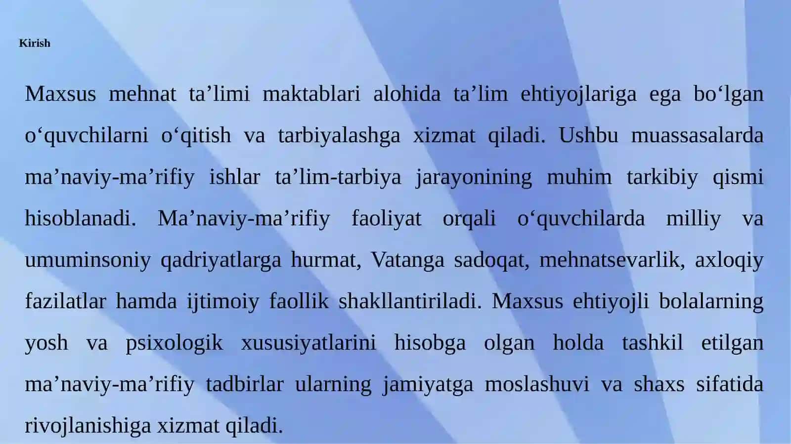 Maxsus mehnat taʼlimi maktablari damaʼnaviy-maʼrifiy ishlarni amalga oshirishning o‘ziga xosligi 3