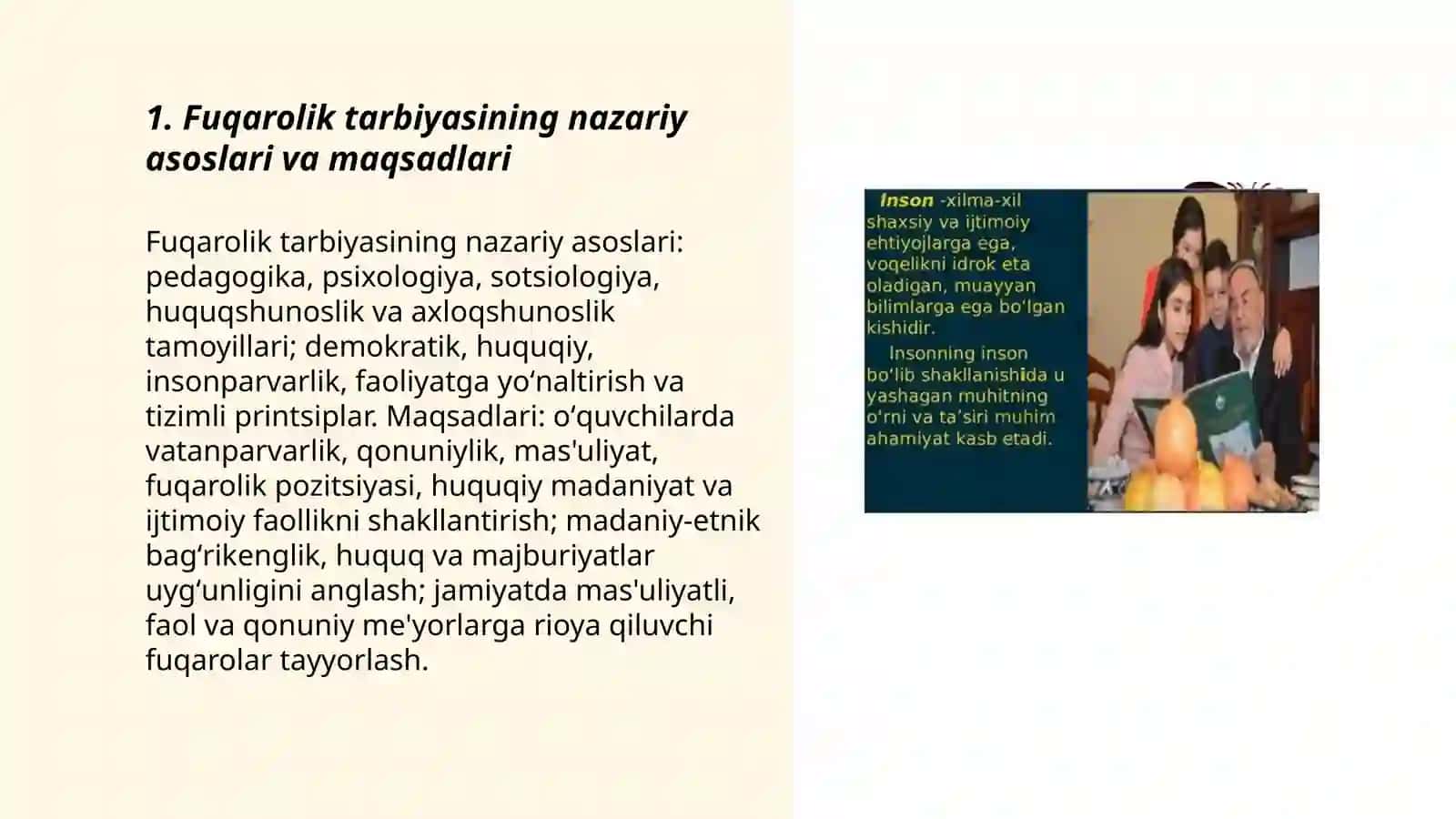 Fuqarolik tarbiyasi. O'quvchilarning yuksak ma'naviy -axloqiy tarbiyasi 3