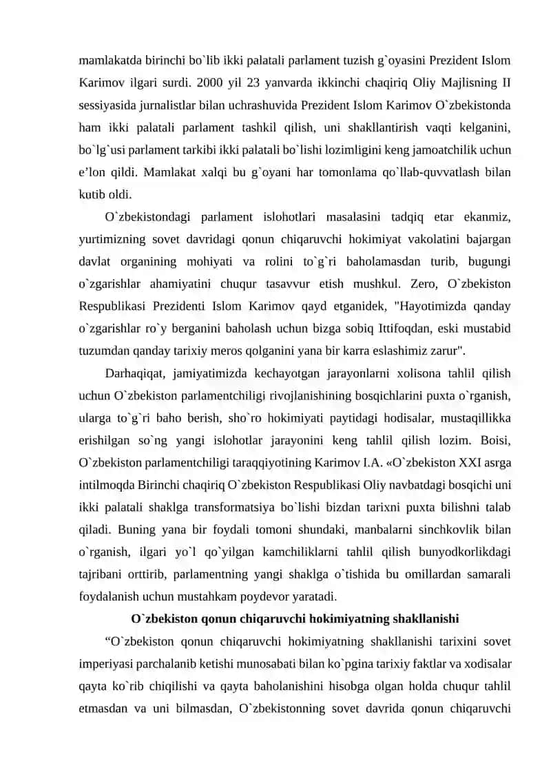 O`zbekistonda professional parlament tizimini shakllantirish 3
