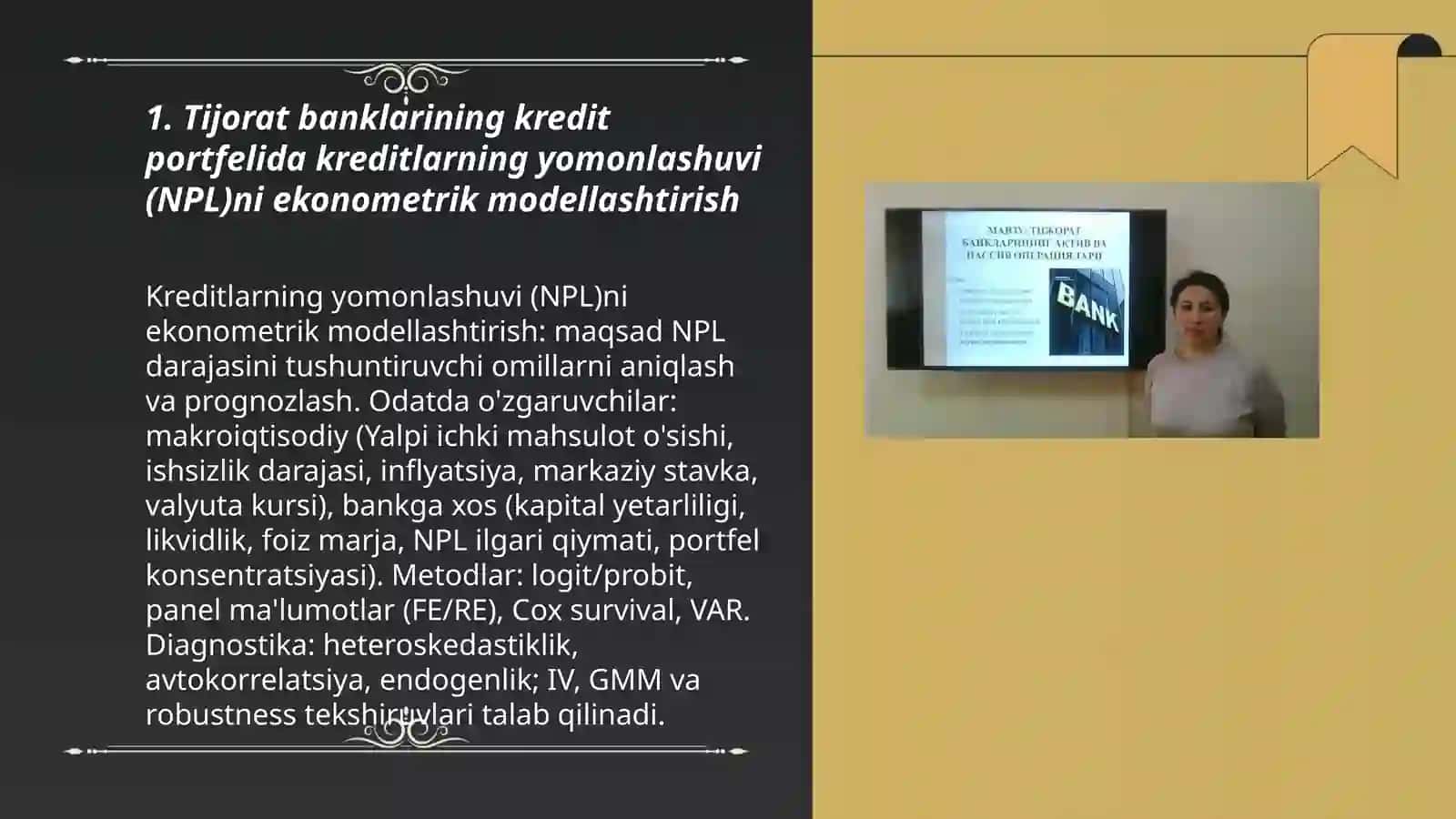 Tijorat Banklarining Kredit Portfelini Ekonometrik Modellashtirish 3