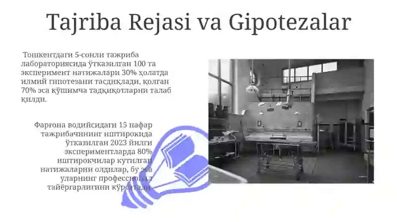 Tajriba Laboratoriyasi: Umumiy Ko'rinish 3