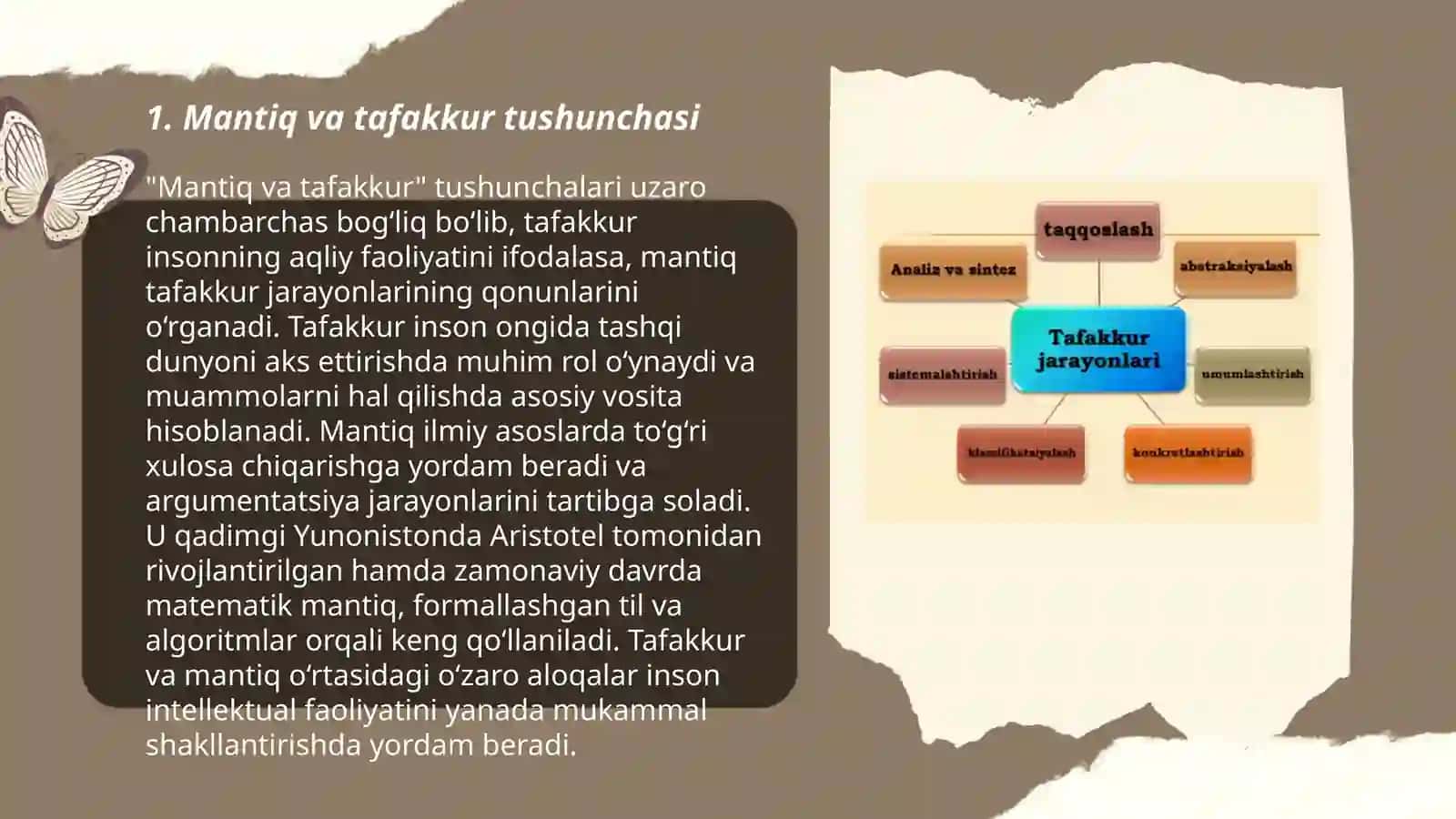 Mantiq Tafakkur shakllari: tushuncha, hukm va xulosa 3